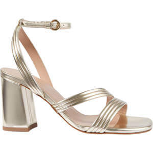 LK Bennett Edita Gold Strap Block Heel